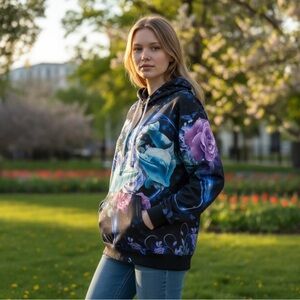 Floral @ Dolphin Graphic Hoodie